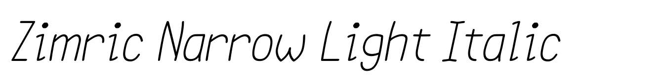 Zimric Narrow Light Italic